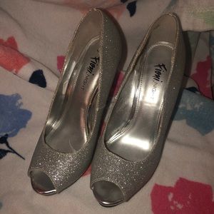 Silver Glitter Heels